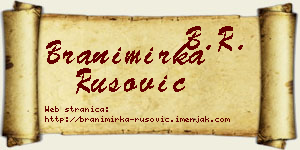 Branimirka Rusović vizit kartica